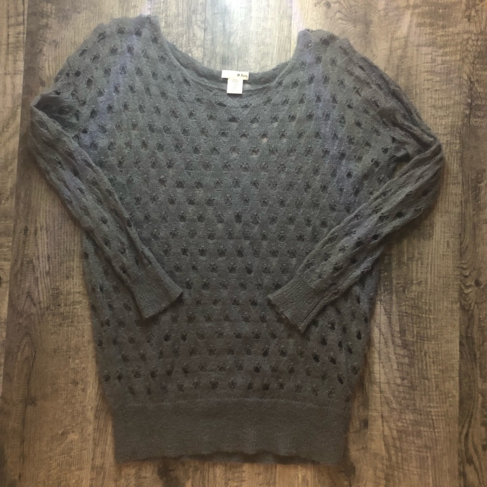 Distressed light knit top